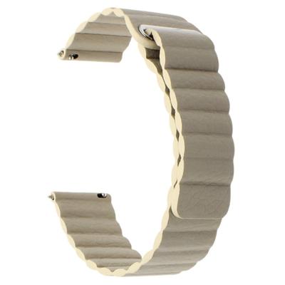 Geschikt voor Samsung Gear S2/Active2 Smart horlogebandje universele 20mm magnetische gesp lederen vervangende polsband (licht bruin)