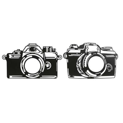 Wanddecoratie Home ESPRIT Zwart Camera Vintage 45 x 1 x 30 cm (2 Stuks)