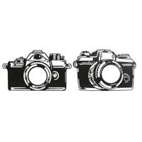 Wanddecoratie Home ESPRIT Zwart Camera Vintage 45 x 1 x 30 cm (2 Stuks)