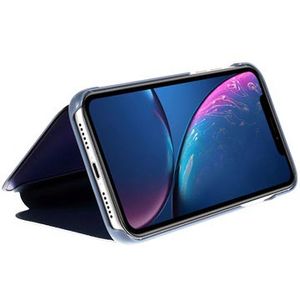 Luxury Series Mirror View iPhone XR Flip Case - Blauw