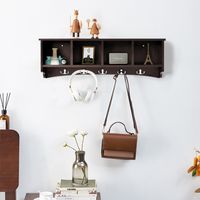 3 Kleuren Wandgemonteerde Ingang Opbergkast Opknoping Kapstok Standaard met 4 Opslageenheden en 5 Dubbele Haken 72 x 15 x 23 cm 3 Kleuren Wandgemonteerde Ingang Opbergkast Opknoping Kapstok Standaard met 4 Opslageenheden en 5 Dubbele Haken 72 x 15 x 23 cm