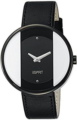 Esprit horlogeband ES103772002 Leder Zwart 18mm + zwart stiksel