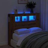 Hoofdeinde met LED 120x18,5x103,5 cm hout artisanaal eikenkleur