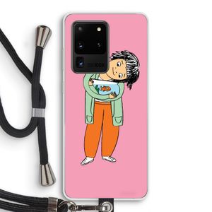 Visknuffel: Samsung Galaxy S20 Ultra Transparant Hoesje met koord