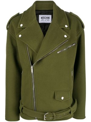 MOSCHINO JEANS veste militaire à revers crantés - Vert