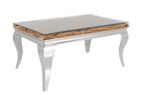 Salontafel MODERN BAROCK BARRACUDA 100cm chroom incl. glazen blad zonder teakhouten blad - 44365