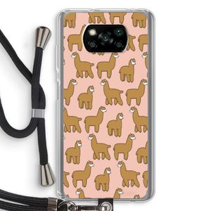 Alpacas: Xiaomi Poco X3 NFC Transparant Hoesje met koord
