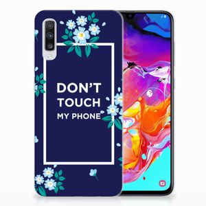 Samsung Galaxy A70 Silicone-hoesje Flowers Blue DTMP