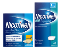 Nicotinell Combineer Pleister 14 mg (7st) en Zuigtablet Mint 1 mg (96st) -