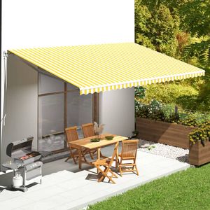 VidaXL Vervangingsdoek voor luifel 6x3,5 m geel en wit
