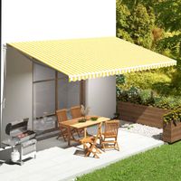 VidaXL Vervangingsdoek voor luifel 6x3,5 m geel en wit
