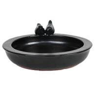 Esschert Design Vogelbad - zwart - terracotta - 33 cm - voederschaal Esschert Design Vogelbad - zwart - terracotta - 33 cm - voederschaal