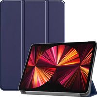 Basey iPad Pro 2021 (11 inch) Hoesje Kunstleer Hoes Case Cover -Donkerblauw - thumbnail
