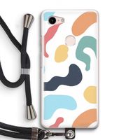 Memphis Shapes Blue: Pixel 3 Transparant Hoesje met koord Memphis Shapes Blue: Pixel 3 Transparant Hoesje met koord
