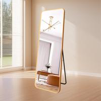LoXa - Passpiegel Elegancia Goud - Staand en Ophangbaar - Aluminium Frame - 160x60 cm - Kristalhelder HD-glas - Luxe Design LoXa - Passpiegel Elegancia Goud - Staand en Ophangbaar - Aluminium Frame - 160x60 cm - Kristalhelder HD-glas - Luxe Design