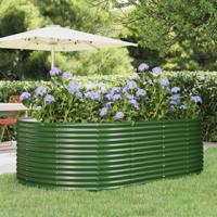 Verhoogde tuinbak groen 212x140x68 cm gegalvaniseerd staal
