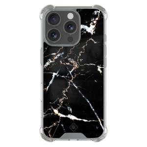 iPhone 16 Pro shockproof hoesje - Marmer zwart