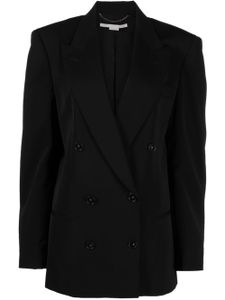 Stella McCartney blazer en laine stretch à boutonnière croisée - Noir