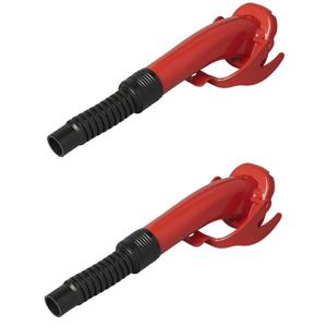 Flexibele schenktuit voor jerrycan - Set van 2x stuks - rood - 24 cm - metaal - gietmond - Gietdop