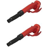 Flexibele schenktuit voor jerrycan - Set van 2x stuks - rood - 24 cm - metaal - gietmond - Gietdop