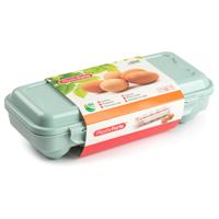 Eierdoos - koelkast organizer eierhouder - 10 eieren - mintgroen - kunststof - 27 x 12,5 cm