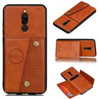 Voor Xiaomi Redmi 8 schokbestendige magnetische PU + TPU beschermhoes met kaartsleuven (bruin)
