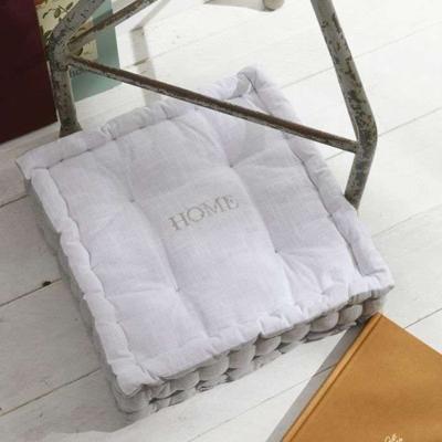 Vloerkussen - VANDAAG - CHARME - Slub x Chambray x Broderie Capucine - 40 x 40 x 10 cm