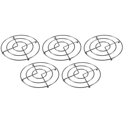 Pannen onderzetters - 2x - chroom metaal - Dia 17 cm - op kleine voetjes