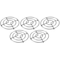 Pannen onderzetters - 2x - chroom metaal - Dia 17 cm - op kleine voetjes