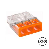 Snelsluiting Wago 2,5 mm 3 conexiones (10 Stuks)