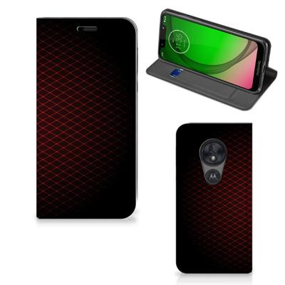 Motorola Moto G7 Play | Hoesje met Magneet | Geruit Rood