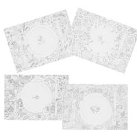 20x Knutsel papieren kleurplaten placemats om in te kleuren - voor kinderen