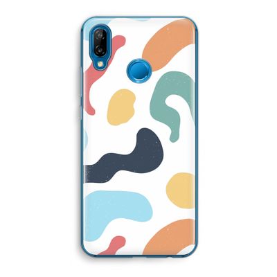 Memphis Shapes Blue: Huawei P20 Lite Transparant Hoesje