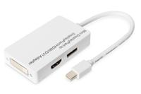 Digitus AK-340509-002-W DisplayPort / HDMI / DVI Adapter [1x Mini-DisplayPort stekker - 1x DisplayPort bus, HDMI-bus, DVI-bus 24+1-polig] Wit 20.00 cm