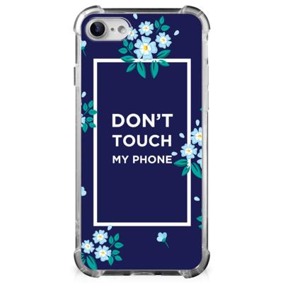 iPhone SE 2022/2020 | iPhone 8/7 Anti Shock Case Flowers Blue DTMP iPhone SE 2022/2020 | iPhone 8/7 Anti Shock Case Flowers Blue DTMP