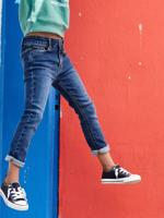 Slim fit jeans Basics jongens stone