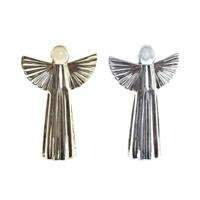 Kerstversiering DKD Home Decor Porselein Engel (13 x 5 x 17 cm) (2 Stuks)