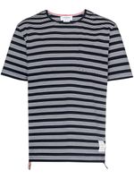 Thom Browne t-shirt rayé à patch logo - Bleu - thumbnail