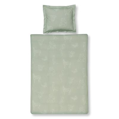 Vandyck Vandyck ANIMAL KIDS 1-persoons (140x200/220 ) pale olive