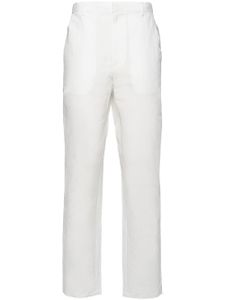 Prada pantalon en lin à coupe droite - Blanc