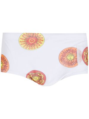 Amir Slama short de bain Sol à motif monogrammé - Blanc