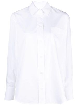 Victoria Beckham chemise en coton biologique à logo brodé - Blanc
