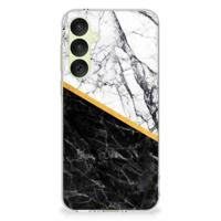 Samsung Galaxy A35 | TPU | Siliconen hoesje | Marmer Wit Zwart - Origineel Cadeau Man Samsung Galaxy A35 | TPU | Siliconen hoesje | Marmer Wit Zwart - Origineel Cadeau Man