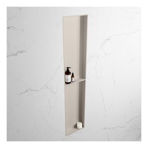Wandnis Solid Surface Easy | In- en opbouw | 30x90x8 cm | 2 vakken | Linen
