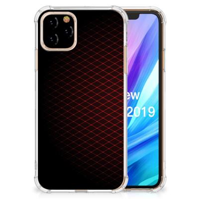 Apple iPhone 11 Pro Doorzichtige Silicone Hoesje Geruit Rood Apple iPhone 11 Pro Doorzichtige Silicone Hoesje Geruit Rood