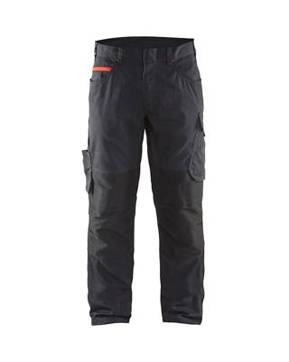 Blåkläder Service werkbroek met stretch zonder spijkerzakken 14951330 | Zwart/Rood | Maat 44 - 7330509544570