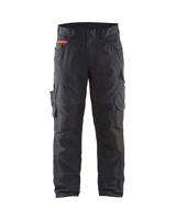 Blåkläder Service werkbroek met stretch zonder spijkerzakken 14951330 | Zwart/Rood | Maat 52 - 7330509544617
