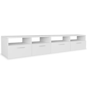 The Living Store Tv-kasten - Spaanplaat - 95 x 35 x 36 cm - Matwit - Set van 2