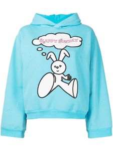 Natasha Zinko hoodie à slogan imprimé - Bleu