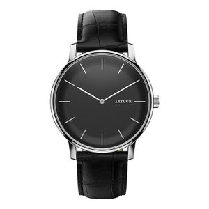 ARTUUR Sterling - Polshorloge - Zwart Croco